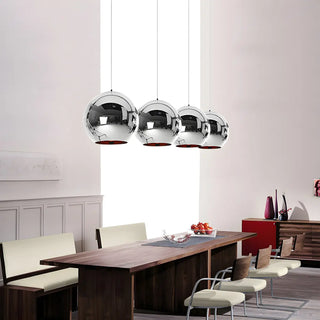 ZOWALA - Modern Rose Gold Mirrored Glass Globe Bar Pendant Light Image - 5