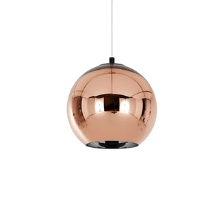 ZOWALA - Modern Rose Gold Mirrored Glass Globe Bar Pendant Light Image - 9