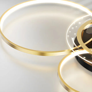 Stylish Gold Multi-Ring LED Ceiling Fan with Light Zawala Image - 10
