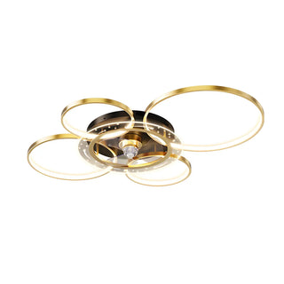 Stylish Gold Multi-Ring LED Ceiling Fan with Light Zawala Image - 8