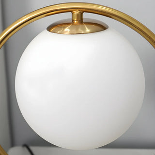 Simple Geometric Metal Frame White Glass Table Lamp Zawala Image - 17