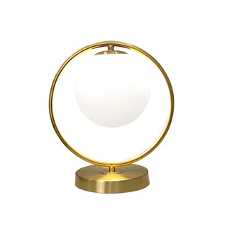 Simple Geometric Metal Frame White Glass Table Lamp Zawala Image - 19