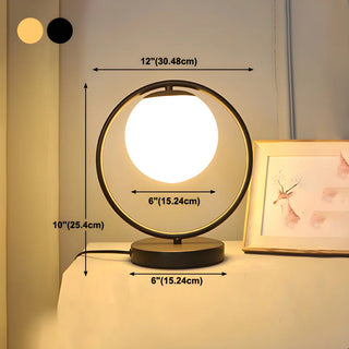 Simple Geometric Metal Frame White Glass Table Lamp Zawala #size