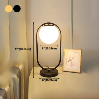 Simple Geometric Metal Frame White Glass Table Lamp Zawala Image - 21