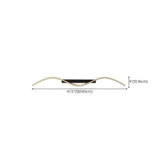 Gold Stylish LED Wave Metal Mirror LED Vanity Light Zawala Image - 20
