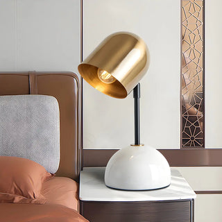 Stylish Golden Geometric Dome Shade Metal Table Lamp Zawala Image - 1