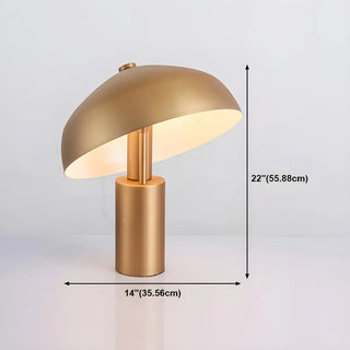 Stylish Golden Geometric Dome Shade Metal Table Lamp Zawala Image - 19