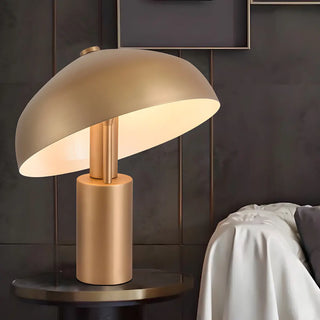 Stylish Golden Geometric Dome Shade Metal Table Lamp Zawala Image - 2
