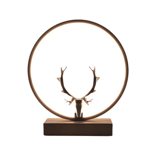 Nordic Stylish Black Antler Circle Bedroom Table Lamp Zawala Image - 10