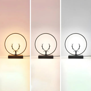 Nordic Stylish Black Antler Circle Bedroom Table Lamp Zawala Image - 9