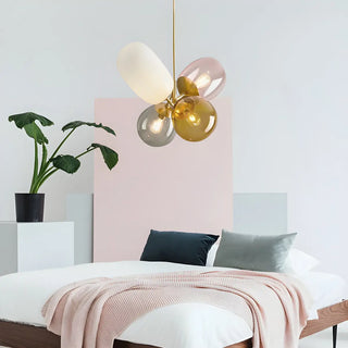 ZOWALA - Glass Multi-Color Living Room 4-Light Bubble Chandelier Image - 10