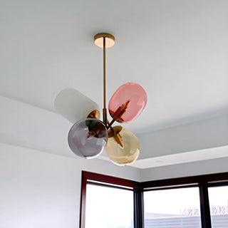 ZOWALA - Glass Multi-Color Living Room 4-Light Bubble Chandelier Image - 13