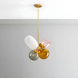 ZOWALA - Glass Multi-Color Living Room 4-Light Bubble Chandelier Image - 3