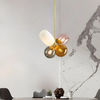 ZOWALA - Glass Multi-Color Living Room 4-Light Bubble Chandelier Image - 5