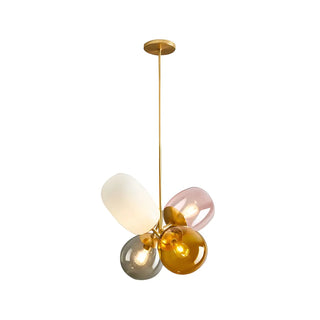 ZOWALA - Glass Multi-Color Living Room 4-Light Bubble Chandelier Image - 8