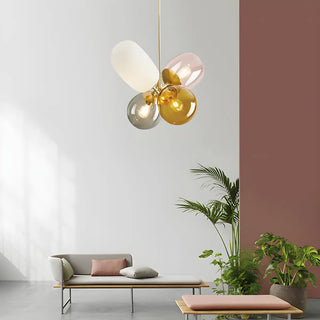 ZOWALA - Glass Multi-Color Living Room 4-Light Bubble Chandelier Image - 9