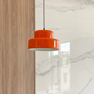 ZOWALA - Modern Metal Orange Cylinder Entryway Pendant Light Image - 1