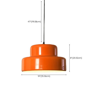 ZOWALA - Modern Metal Orange Cylinder Entryway Pendant Light #size