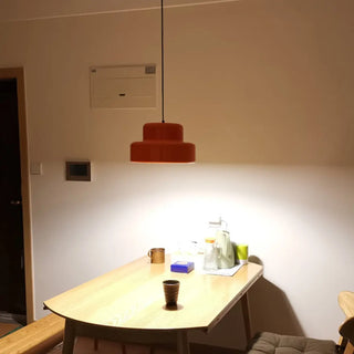 ZOWALA - Modern Metal Orange Cylinder Entryway Pendant Light Image - 2