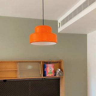 ZOWALA - Modern Metal Orange Cylinder Entryway Pendant Light Image - 5