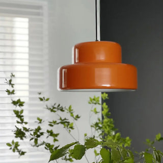 ZOWALA - Modern Metal Orange Cylinder Entryway Pendant Light Image - 6
