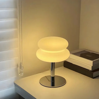 ZOWALA - Stylish Pagoda Glass Stainless Steel Base Table Lamp Image - 1