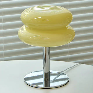 ZOWALA - Stylish Pagoda Glass Stainless Steel Base Table Lamp Image - 12