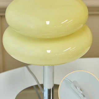 ZOWALA - Stylish Pagoda Glass Stainless Steel Base Table Lamp Image - 13