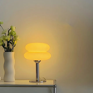 ZOWALA - Stylish Pagoda Glass Stainless Steel Base Table Lamp Image - 15