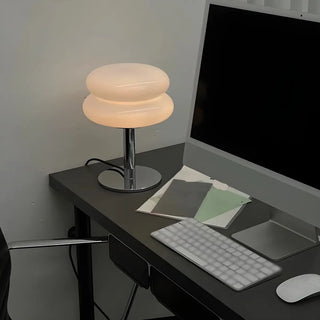 ZOWALA - Stylish Pagoda Glass Stainless Steel Base Table Lamp Image - 3