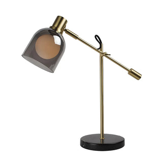 Stylish Balance Arm Grey Glass Shade Reading Table Lamp Zawala Image - 14