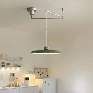 ZOWALA - Classic Green LED Flat Disc Swing Arm Wall Light Image - 2