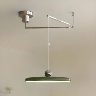 ZOWALA - Classic Green LED Flat Disc Swing Arm Wall Light Image - 5