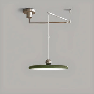 ZOWALA - Classic Green LED Flat Disc Swing Arm Wall Light Image - 6