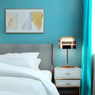 Stylish Coffee Color Dome Shade Modern Metal Table Lamp Zawala Image - 1