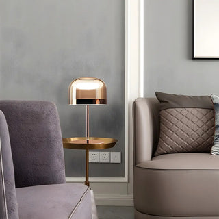 Stylish Coffee Color Dome Shade Modern Metal Table Lamp Zawala Image - 2