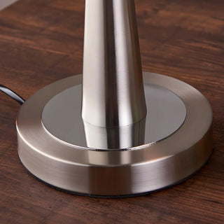 Minimalist Stylish Silver Cone Base Bedside Table Lamp Zawala Image - 10