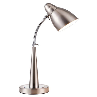 Minimalist Stylish Silver Cone Base Bedside Table Lamp Zawala Image - 11