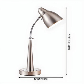 Minimalist Stylish Silver Cone Base Bedside Table Lamp Zawala #size