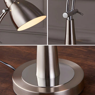 Minimalist Stylish Silver Cone Base Bedside Table Lamp Zawala Image - 6