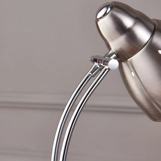 Minimalist Stylish Silver Cone Base Bedside Table Lamp Zawala Image - 8