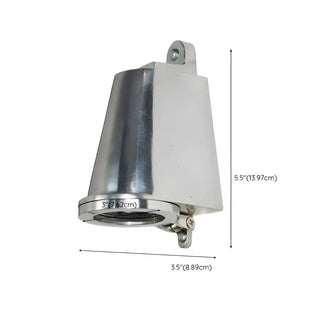 Simple Silver Aluminum Cone Exterior LED Wall Lamp Zawala #size