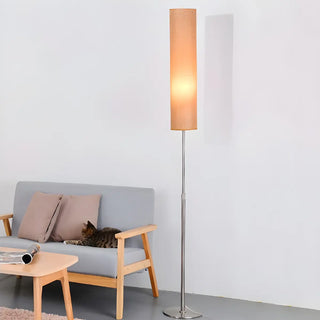 Adjustable Height Cylinder Shade Metal Base Floor Lamp Zawala Image - 2