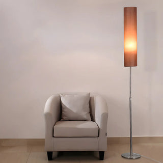 Adjustable Height Cylinder Shade Metal Base Floor Lamp Zawala Image - 4