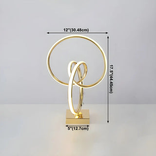 Artistic Stylish Gold Spiral Strip Metal Table Lamp Zawala #size
