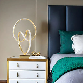 Artistic Stylish Gold Spiral Strip Metal Table Lamp Zawala Image - 3