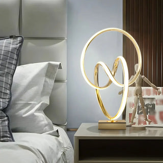 Artistic Stylish Gold Spiral Strip Metal Table Lamp Zawala Image - 4