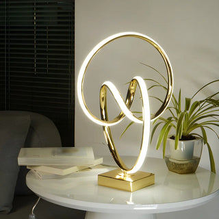 Artistic Stylish Gold Spiral Strip Metal Table Lamp Zawala Image - 5