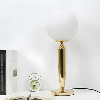 Simple Spherical Glass Nightstand Gold Base Table Lamp Zawala Image - 8