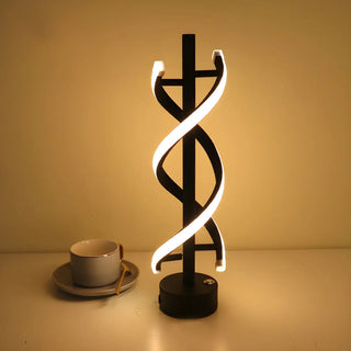 Simple Stylish Twist Spiral LED Table Lamp Black White Zawala Image - 10